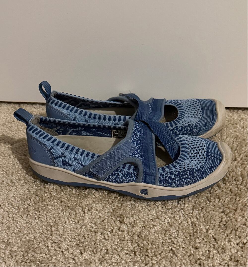 KEEN Moxie Sport Mary Jane Shoes Blue Knit Kids Size 3